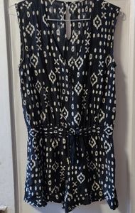 Pam & Gela Ikat Black & White Romper - Size Small